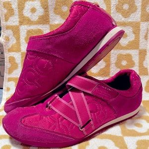 Pink Suede Coach Sneakers